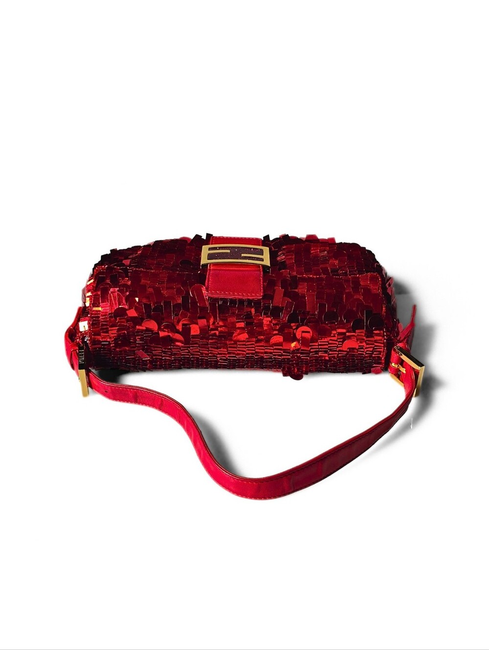 **SOLD**Fendi Baguette Vintage Ruby Red Sequins Red Version of ASO SATC - Picture 14 of 17